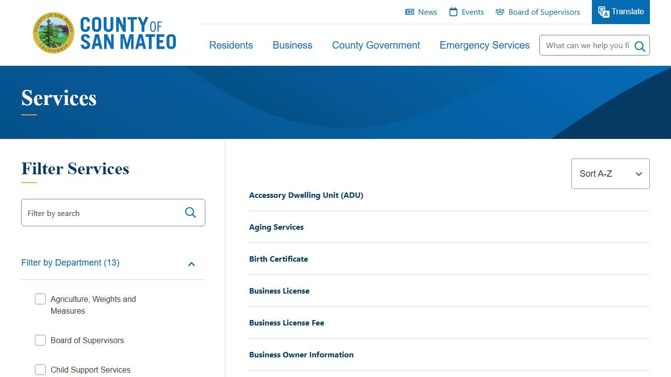 Services | County of San Mateo, CA